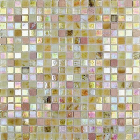 APOLLO TILE Mingles 11.6inx11.6in Glossy Beige and Pearl Glass Mosaic Wall and Floor Tile 18.69 sqft/case, 20PK MIX1588BG338A